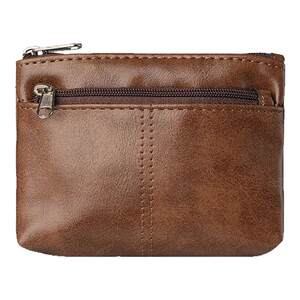 
New genuine leather texture small coin purse card bag first layer soft leather simple zipper driver's license bag bus card key bag