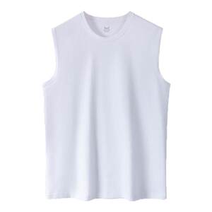
Cat vest men full pure cotton wide shoulder hurdle white bottomed sweatshirt sports sleeveless top 2025 spring