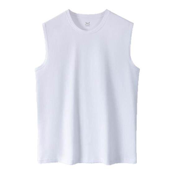 
Cat vest men full pure cotton wide shoulder hurdle white bottomed sweatshirt sports sleeveless top 2025 spring