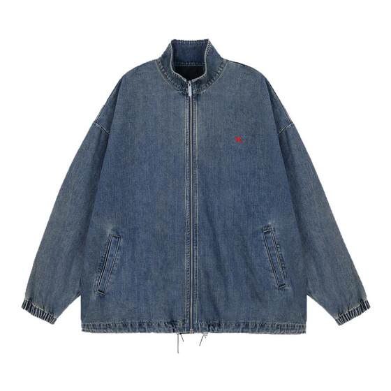 BJHG reckless American jacket denim jacket men's spring 2026 new washed retro trendy tops for women