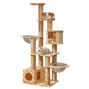 
Youduomao large all-solid wood cat climbing frame cat nest cat tree integrated Maine puppet space capsule solid wood column