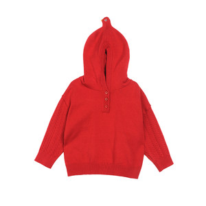 
Little O Dad Baby Boys and Girls Baby Hooded Sweater Two Buttons 2026 Spring New Baby Pullover Sweater