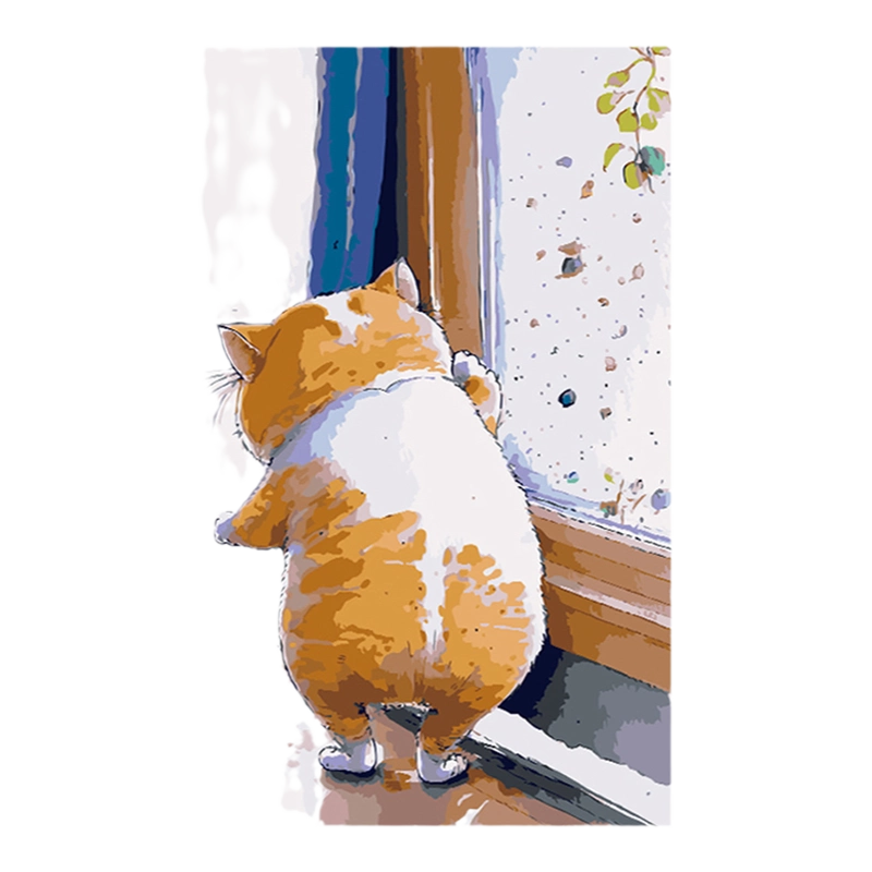 油彩画　猫 猫咪数字油画diy填色画画解闷手工简单填充丙烯油彩2025新款