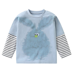 
Boys' fake two-piece long-sleeved T-shirt baby autumn children's clothing 2026 spring and autumn new children's bottoming shirt boy's top