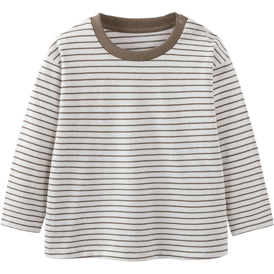 
Mini Balabala boys and girls children's long-sleeved T-shirt spring new baby striped bottoming shirt top