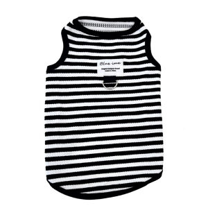 Spring and autumn new pet dogs can pull clothes Teddy Bienie small and medium -sized dog comfortable cotton stripe vest