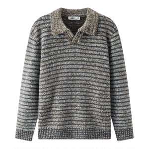 
Semir sweater men's winter striped POLO sweater 2025 new style floral retro jacquard couple sweater loose