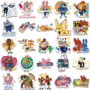 [Official authorization of Disney] 50 Crazy Zootopia Joint Stickers Cute Cartoon Doodle Creative Decoration Travel Box Mobile Computer Waterproof Stickers
