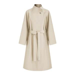 Fano Fano classic simple lazy Korean raglan sleeve silhouette long windbreaker jacket for women's autumn new style