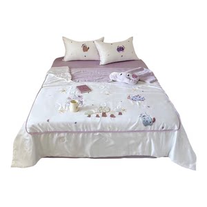 
Cute little animal embroidery 100 count Lenzing Tencel summer cooling quilt set of four high-end ice silk children's air-conditioning quilt