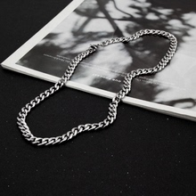 European and American hip-hop Cuban chains, men's and women's necklaces, versatile titanium steel, non fading couple accessories, basic trendy and cool chains, titanium steel