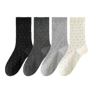 
Calamela 2026 spring and summer new socks polka-dot mid-calf socks cotton socks Korean style versatile and comfortable women's socks