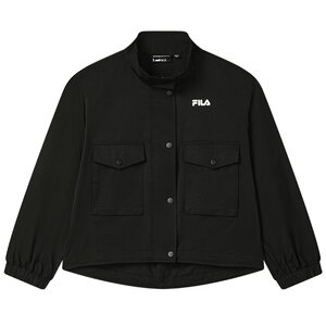 
FILA official women's woven jacket 2025 autumn new fashion casual loose short stand collar top