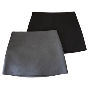 FASC homemade suit gray skirt for women in autumn 2025 new hip-covered short skirt black high-waist short skirt
