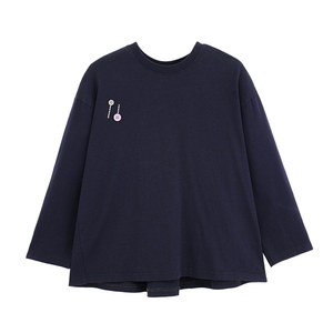 
Yantaijia Children's Clothing Children's Class A Pure Cotton T-shirt Spring Clothing Medium and Large Children's Black Long-Sleeved Top Little Boy's Solid Color T-shirt