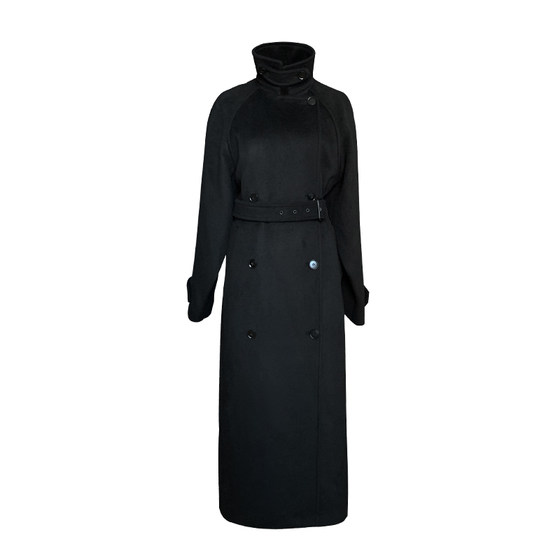 
Middletone Lyon Coat Retro Double-Breasted Wool Coat Women's Stand Collar Mid-Length Woolen Coat