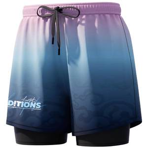 
Men's swim trunks quick-drying large size professional anti-embarrassment 2025 new double-layer beach pants adult swimming equipment full set