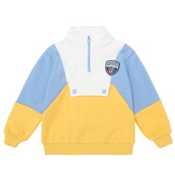 Pawinpaw Cartoon Bear Children's Clothing Winter Boys' Patchwork Zipper Sports Sweatshirt Plus Velvet