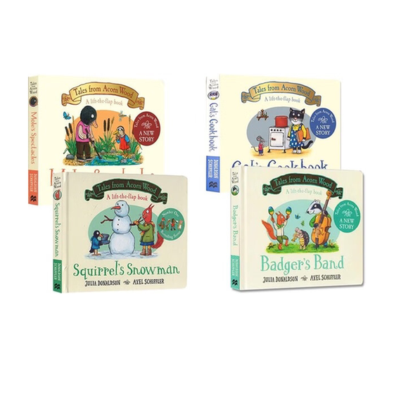 Tales from Acorn Wood 橡树林故事集 4册礼盒装 纸板翻翻书 Axel Scheffler 英文原版