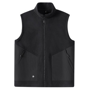 
Fleece vest 2025 autumn and winter new stand-up collar vest for men middle-aged and young men sleeveless jacket cardigan vest horse clip