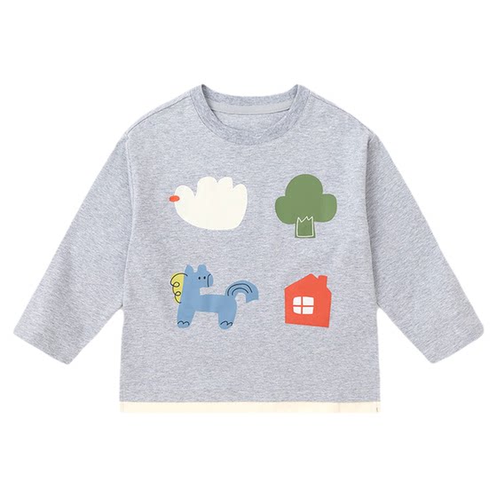 
[Same style in shopping malls] Dudujia boys' long-sleeved T-shirts spring children's tops spring girls' bottoming shirts baby t-shirts