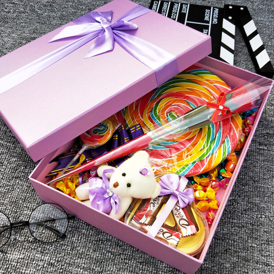 발렌타인 데이 초대형 500g 다채로운 롤리팝 웨이브 보드 사탕 선물 생일 캔디 친구를위한 크리 에이 티브 스낵 선물 상자