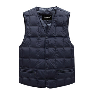 Fazeya Caiyang Hengyuanxiang Group Down Vest Men's V-neck Vest Middle-aged and Elderly Wear Vest Liner Dad