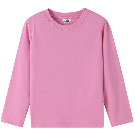 
[Memory Foam Quick-Drying T] Annai Children's Clothing Boys and Girls Round Neck Long Sleeve T-Shirt 2026 Spring New Solid Color