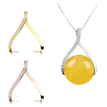 Beads cross hole DIY925 sterling silver beeswax amber