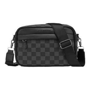 Mark Huafei crossbody bag men's 2025 new fashion large capacity plaid shoulder bag travel small square bag men's bag