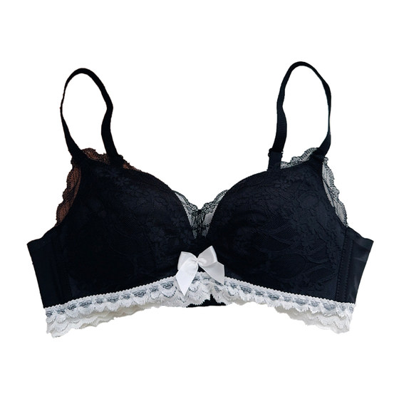 
Hepburn girl lace underwear women's small breasts gathered together to make them look big without steel rings and collecting side breasts sexy bra set