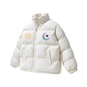 
Charles Heart American Sun and Moon Print Stand Collar Cotton Clothes for Men Winter New Trendy Brand Warm Couple Bread Cotton Clothes