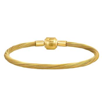 Chow Sang Sang Charme with rope about 3mm hand rope thin rope diy transfer bead bracelet stainless steel chain braided rope gold color