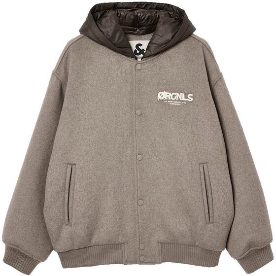 
Jack Jones men's winter woolen coat with cotton detachable hooded baseball collar and wool commuter style jacket