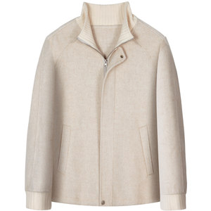 
[Wool + Camel Wool] Zhuangji Men's Woolen Coat 2025 Autumn and Winter New Nizi Stand Collar High-end Jacket