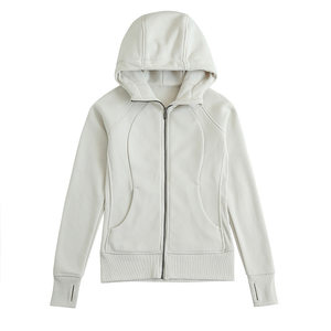 
Lulu's same style Scuba women's full-zip slim hooded coat autumn and winter plus velvet warm sports yoga sweatshirt
