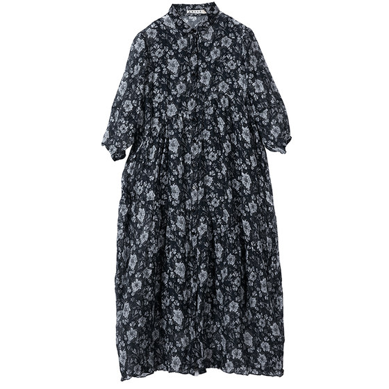 
[Original Pattern] ZOLLE Because of the Ramie High Waist Slimming Dress