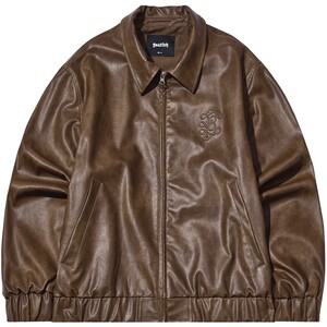 
BEASTER steel-pressed three-dimensional pattern lapel leather jacket men's American retro new casual pu leather jacket