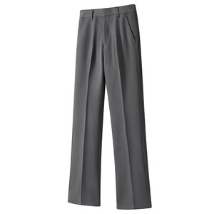 
Men's high-quality summer straight-leg slightly turned-up suit trousers, wild yuppie high-end and slightly turned-up gray suit pants
