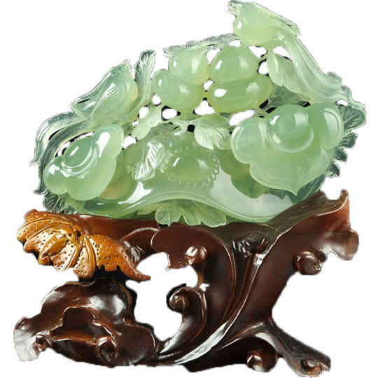 秀玉如意装飾品 - 高級彫刻翡翠ギフト