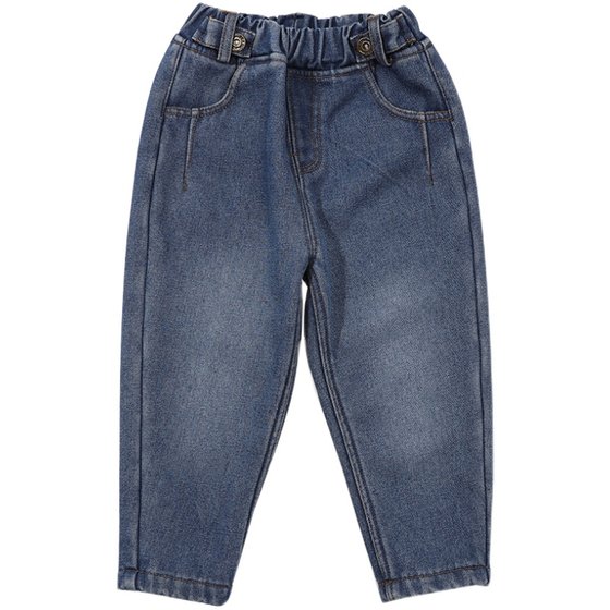 
Children's fleece jeans, autumn styles, 2023 new styles for boys and girls, baby trousers, winter clothing, children's fashion