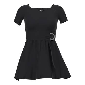 TOSWIM small black dress swimsuit women's slim and conservative
