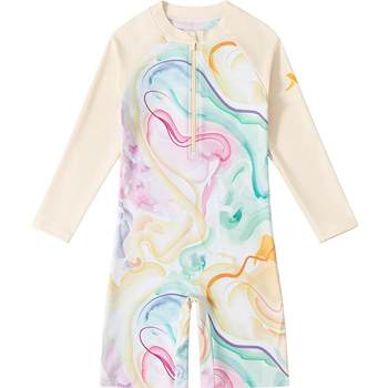 Xtep Girls' Long Sleeve One-piece Professional Training Swimsuit