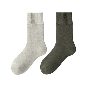 
Thickened merino wool socks for men, autumn and winter mid-calf socks, warm plus velvet brushed antibacterial and deodorant stockings