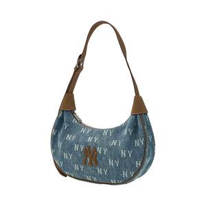 
MLB official male and female couple denim presbyopic fashion large LOGO adjustable armpit bag 25 autumn and winter new style BQMV5