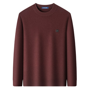 
[Cashmere Wool] Montagut Men's Cashmere Sweater Winter Round Neck Wool Sweater Base Sweater Thick Warmth J
