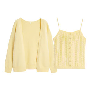 IEF/Aiyifu 2025's great-looking early autumn fashion wool sweater two-piece set ootd trendy outfit