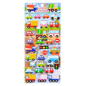 Transportation tools Truck Children Cognitive cartoon three -dimensional early education sticker kindergarten baby bubble stickers