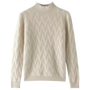 Ordos winter cashmere sweater for women half turtleneck thickened warm sweater loose bottoming inner knitted sweater