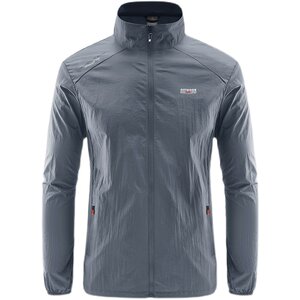 Sunscreen men's ultra -thin skin, air clothes, air jackets, handsome hoodless and linger outdoor sports jacket tide